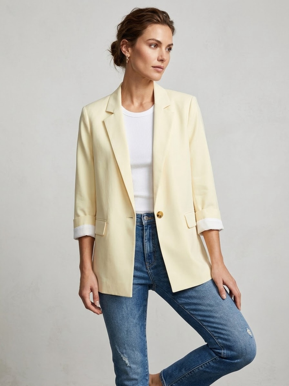 rag & bone Butter Yellow Cuffed Blazer-US 2-RARE Sample Piece-MSRP $495+